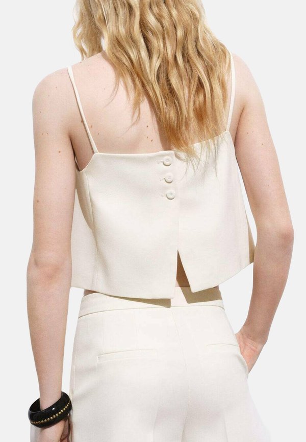 BUTTONED CROP - Top - beige4