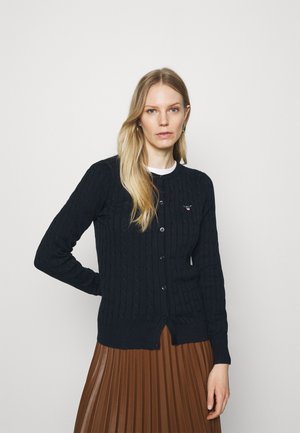 CABLE CARDIGAN - Chaqueta de punto - evening blue