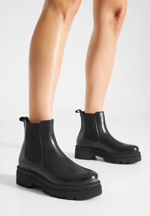 Enkellaarsjes met plateauzool - black