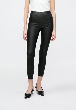 ONLY ONLKEIRA-ROCK LIFE COATED - Leggingek - Nadrágok - black