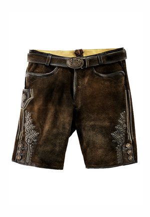 FAELO - Leather trousers - nuss