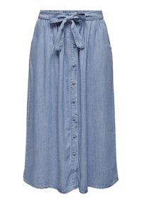 HIGH WAIST MIDI - A-linjekjol - light blue denim