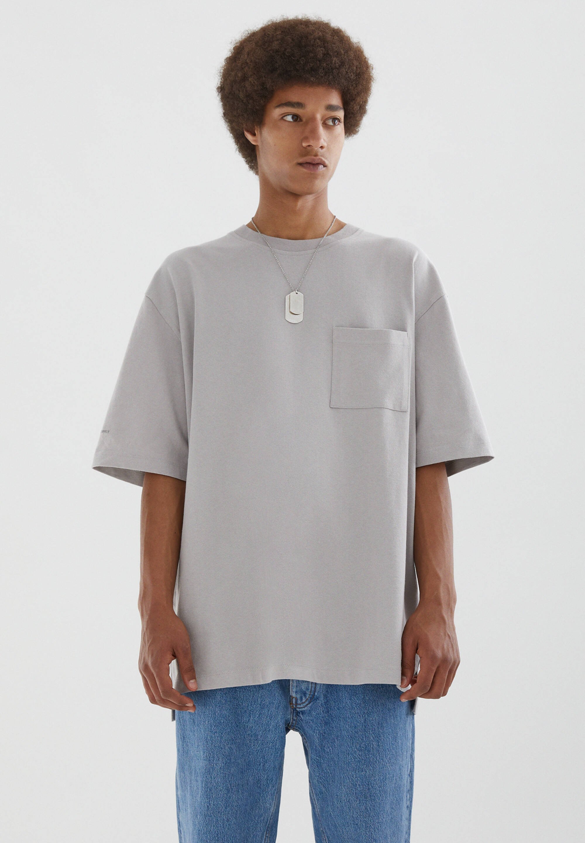 PULL\u0026BEAR T-shirt basic - dark grey/Donkergrijs - Zalando.nl