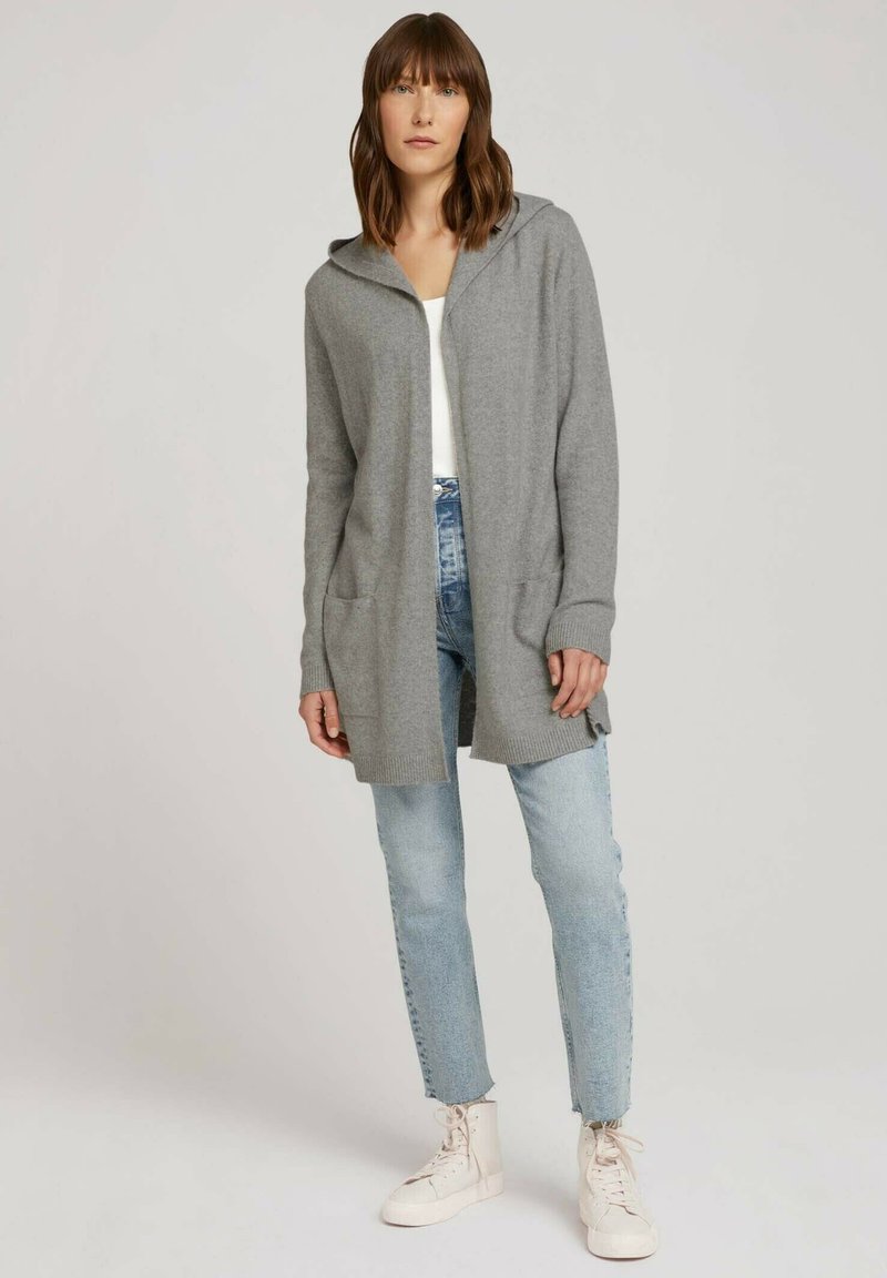 Damen Strickjacken | TOM TAILOR MIT KAPUZE Strickjacke silver grey melange/hellgrau-meliert - JY99539 Damen Strickjacken | TOM TAILOR MIT KAPUZE Strickjacke silver grey melange/hellgrau-meliert - JY99539