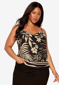 Curves Like These BORDER STRAPPY - REGULAR FIT - Topp - black white