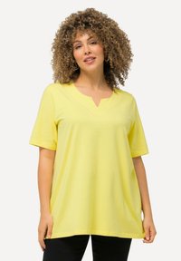 Ulla Popken A-LINIE HALBARM - T-shirt con stampa - lemon yellow