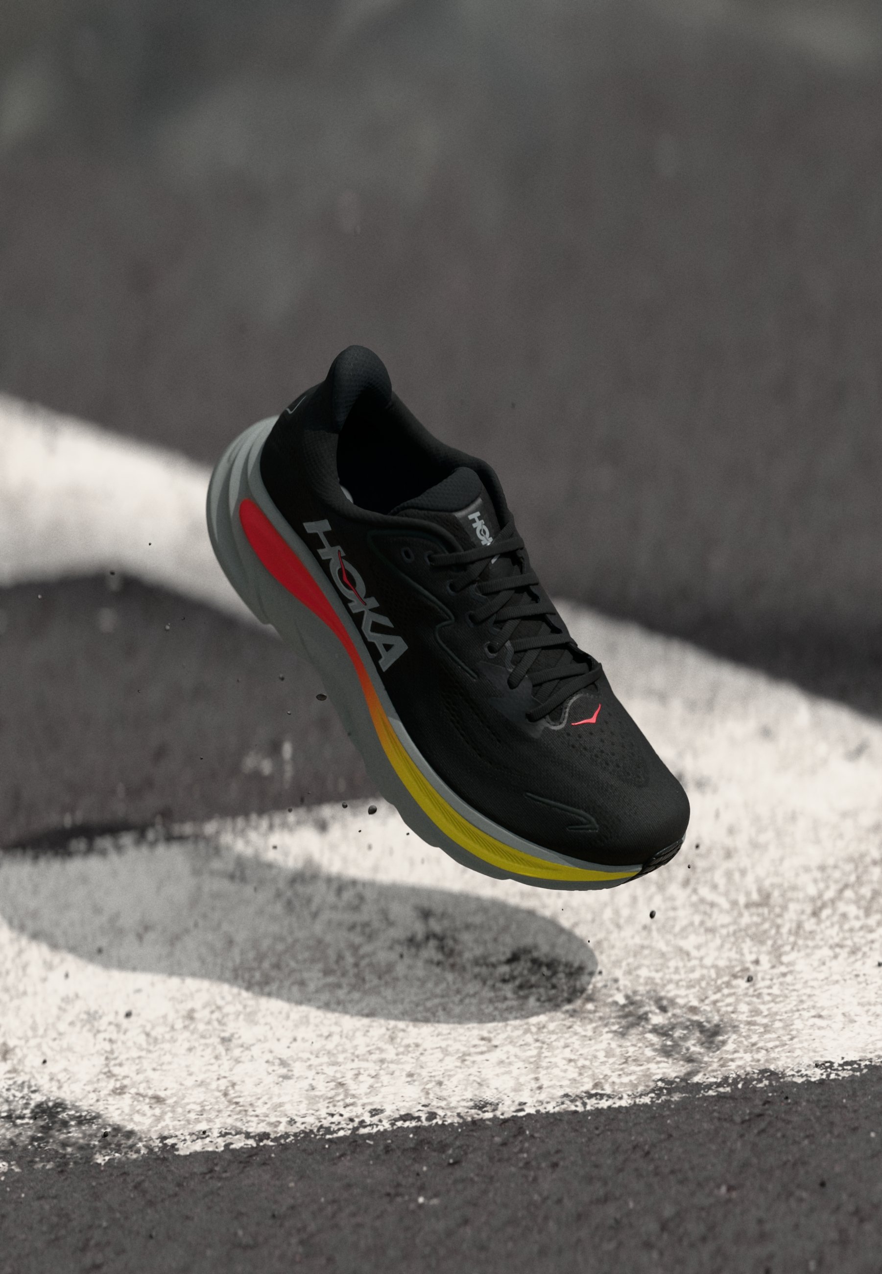 Hoka One One Red Black Athletic Shoes with Yellow Accents saa.jpg?width=1998&height=1998  main image 3