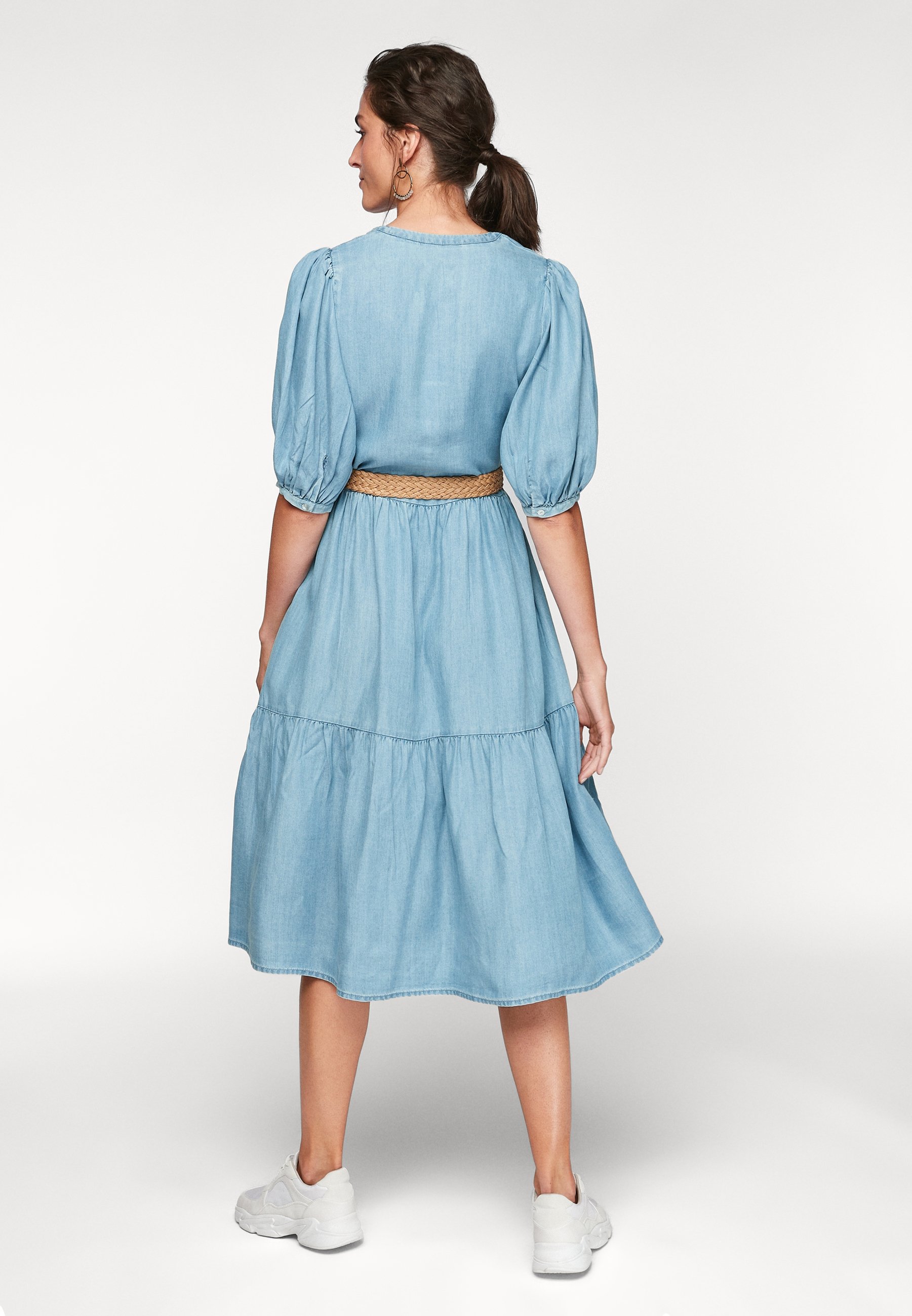 robe longue bleu gris