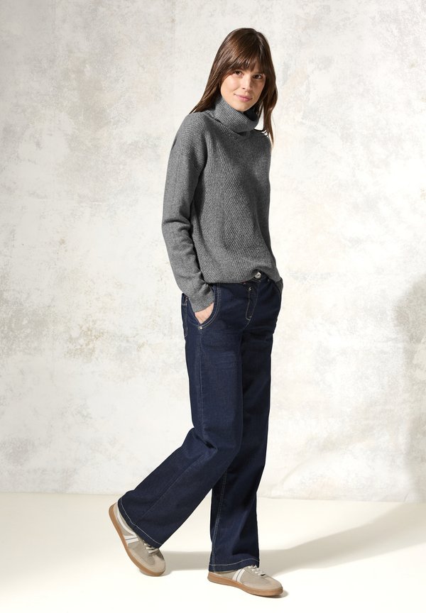 MIT ROLLKRAGEN - Strickpullover - grau