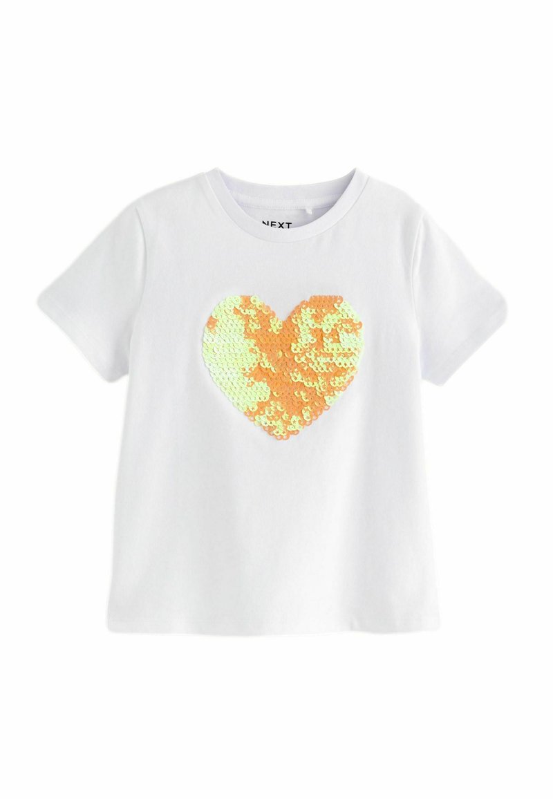 Next SEQUIN HEART- REGULAR FIT - T-shirt med print - yellow