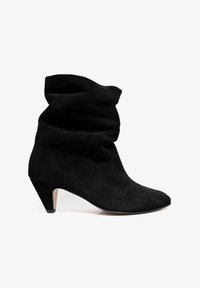 Unselected, black calf suede