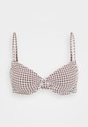 RUCHED UNDERWIRE GINGHAM  - Vrchný diel bikín - brown/white
