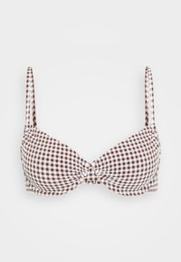 RUCHED UNDERWIRE GINGHAM  - Bikini pezzo sopra - brown/white