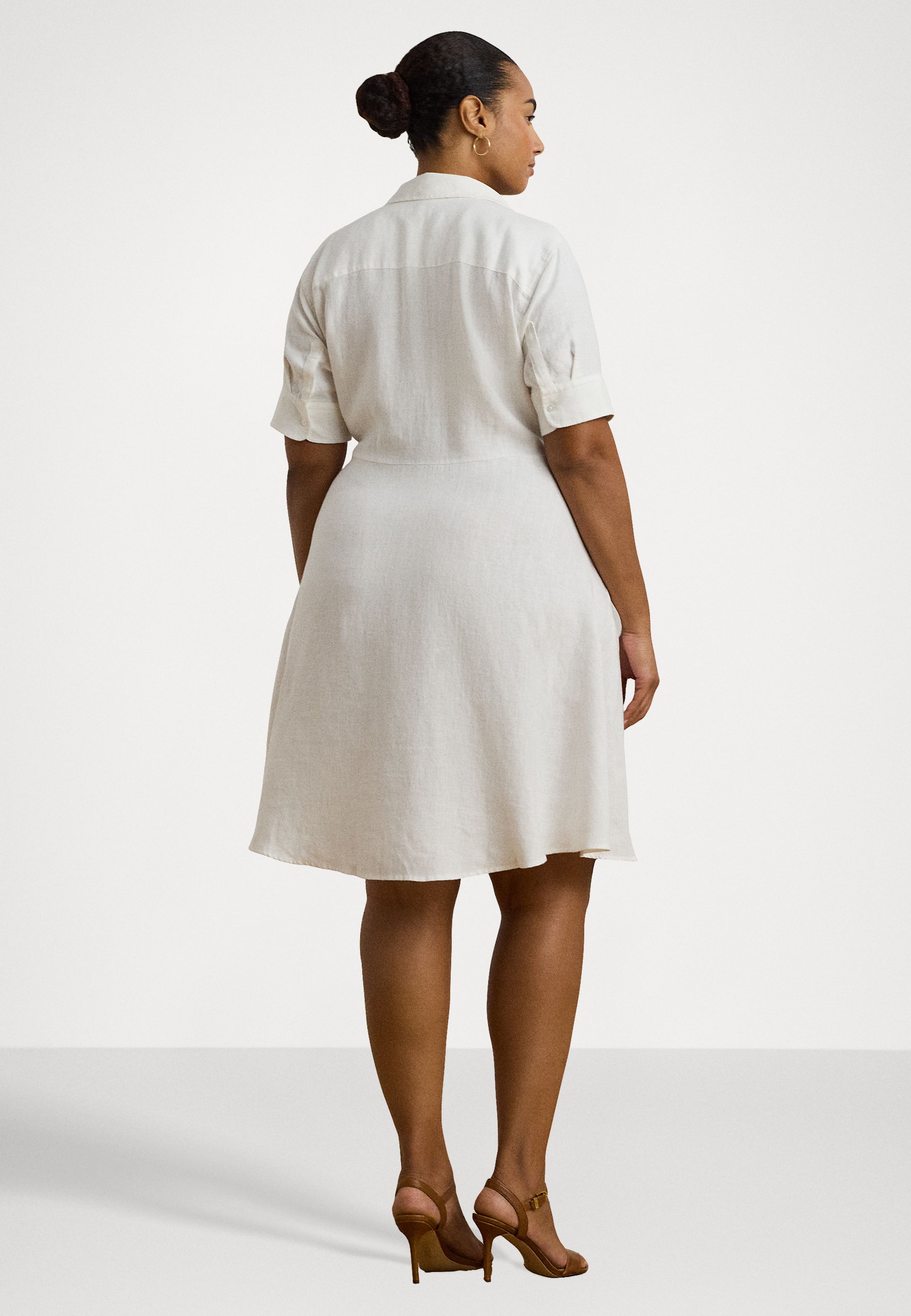 ☆US発*LAUREN*新作*タイフロントリネンシャツドレス/WHITE☆ Lauren Ralph Lauren Woman TIE FRONT LINEN SHIRTDRESS - Shirt