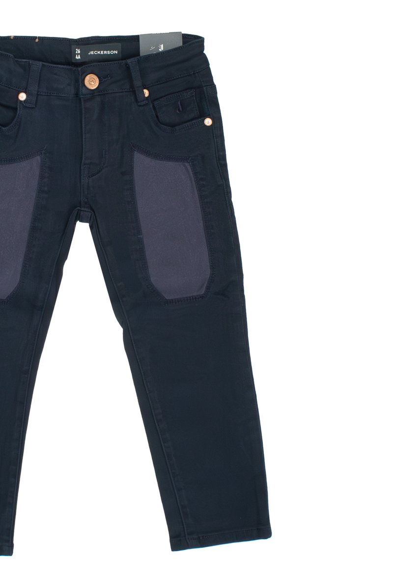 Jeckerson BULL WITH ALCANTARA PATCHES Straight leg jeans blu