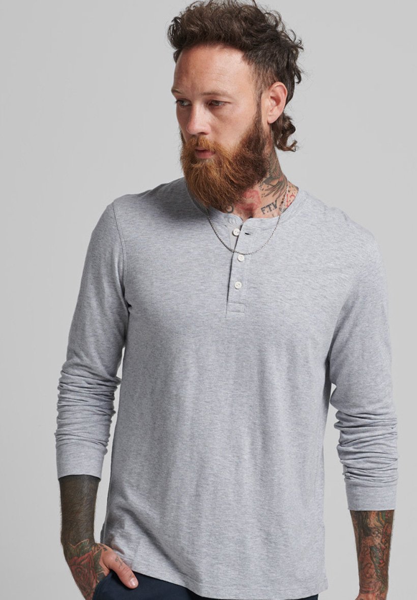 T-shirt Henley Manches Longues The Foundry 2XL Vert – Coton, Coupe Régulière, Neuf Avec étiquette