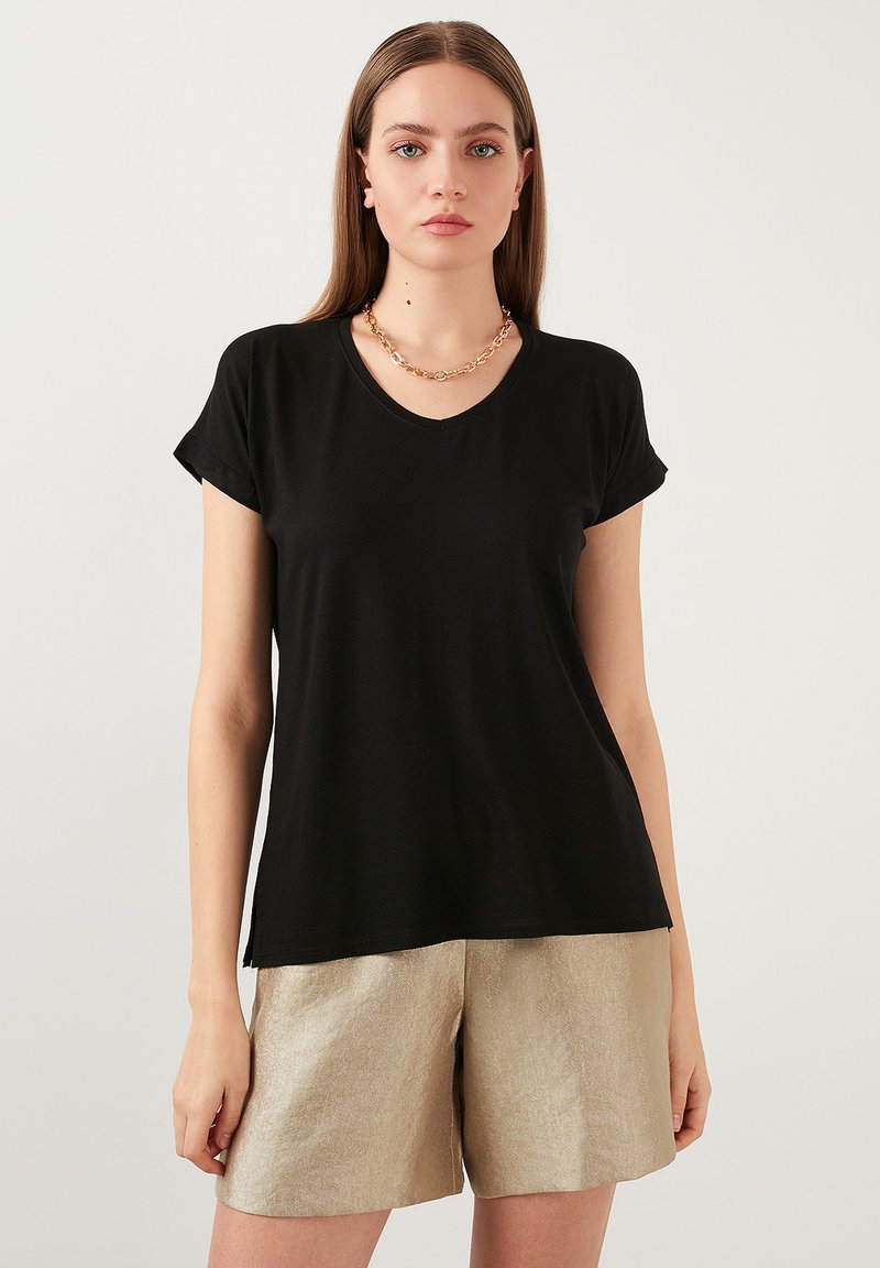 Damen T-Shirts | LELA T-Shirt basic black/schwarz - ZN00331 Damen T-Shirts | LELA T-Shirt basic black/schwarz - ZN00331