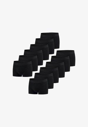 Zwarte katoenen boxershorts, met een soepele textuur, elastische tailleband en een eenvoudige, rechte snit. Verpakking van twaalf.