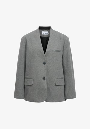 Hall, kootud bleiser sälk-lapakaelusega, kahe nupu ja esitaskutega. Omab ühte rinnataskut ja voodrita sisemust.