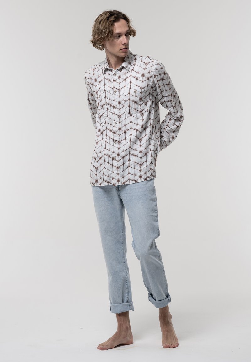 Pinetime Clothing BUTLER BUTTON UP - Hemd - tie dye brown/weiß - Zalando.de