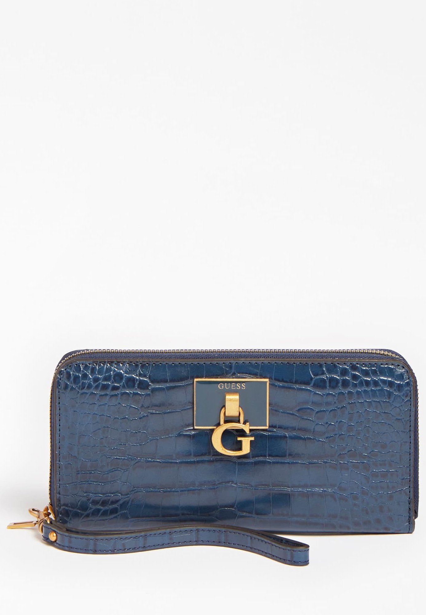 guess blue wallet