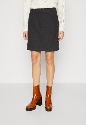 SLFMERCY ULA SKIRT - Suknja A kroja - dark grey melange