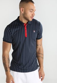 Fila STRIPES - Polo - peacoat blue/white