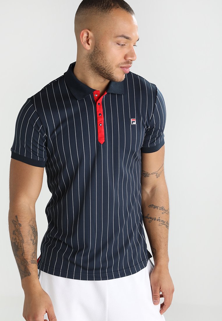 Fila STRIPES - Polo - peacoat blue/white