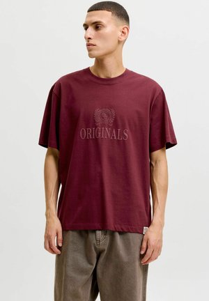 Jack & Jones, JORFREDERIKSBERG MONOGRAM TEE - T-Shirt print - chocolate truffle
