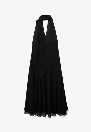 NA-KD, HALTERNECK CHIFFON ASYMMETRIC DRESS - Vestido largo - black