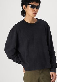 Abercrombie & Fitch WAFFLE CROP - Topper langermet - casual black wash