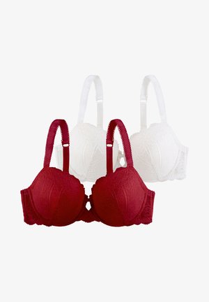 Reggiseno a balconcino - red/ivory