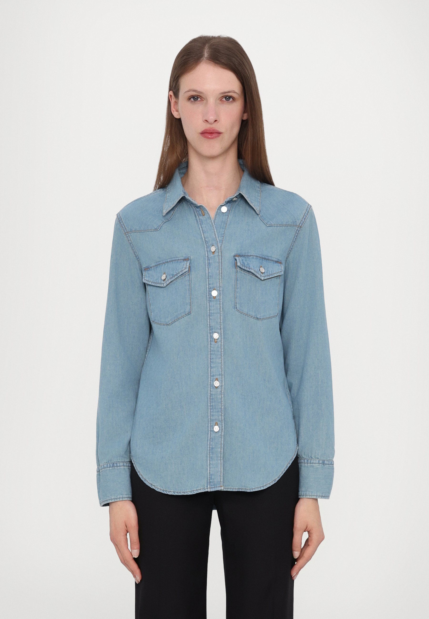 売れ筋商品|||ザディグ エ ヴォルテール シャツ レディース トップス THELMA ECO BIJOUX - Button-down blouse - light blue Zadig & Voltaire THELMA BIJOUX - Button-down blouse - light