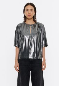 Bimba Y Lola HOMBRERAS  - Camiseta estampada - plata