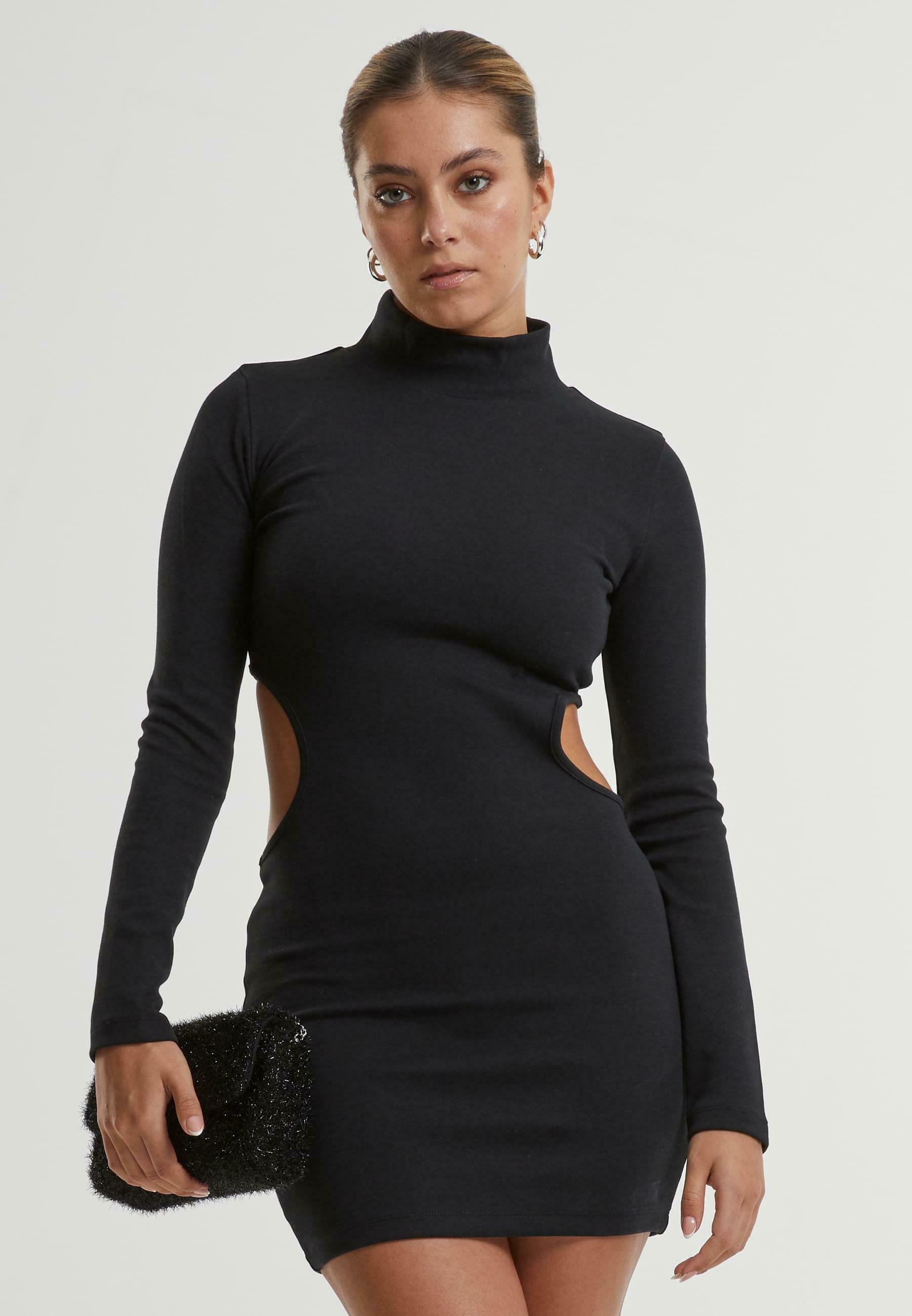 Urban Classics CUT OUT MINI - Day dress - black - Zalando.ie