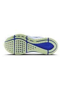 Sole di scarpa Nike con una base in gomma verde e superficie testurizzata, accentuata da dettagli blu e un design a trama per una maggiore aderenza.