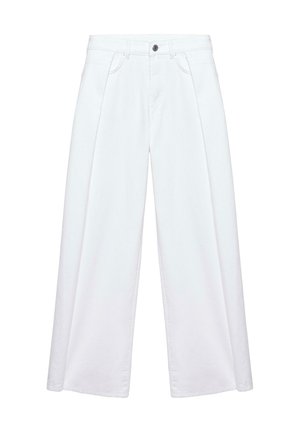PULL&BEAR, BALLOON FIT JEANS WITH PLEATS - Wide Leg - white