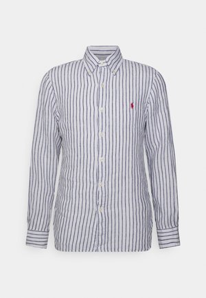 SLIM FIT STRIPED LINEN SHIRT - Camicia - white/new classic navy
