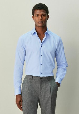REGULAR FIT - TEXTURED LONG SLEEVE WITH TRIM - Kauluspaita - blue