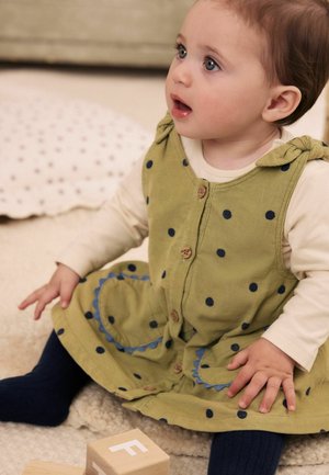Next, BABY PINAFORE, LONG SLEEVE BODYSUIT AND TIGHTS 3 PIECE SET - Body / Bodystocking - green spot