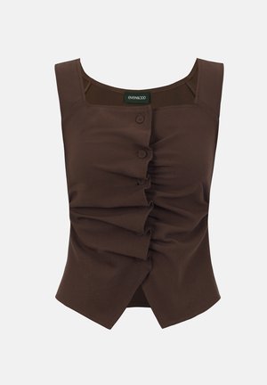 Even&Odd, DRAPED TWILL - Toppi - brown