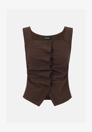 Even&Odd, DRAPED TWILL - Toppi - brown