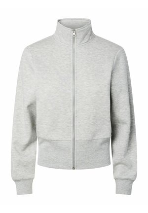 Pieces, ZIPPED SWEATSHIRT PCSALI CHILLI HIGH NECK - Sweat zippé - light grey melange