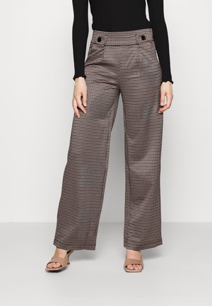 JDY Tall JDYGEGGO MIA LONG CHECK PANT - Παντελόνι - winetasting/winterwinte/broem