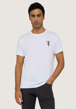 REGULAR FIT CON RICAMO IN CONTRASTO - Print T-shirt - white siracusa