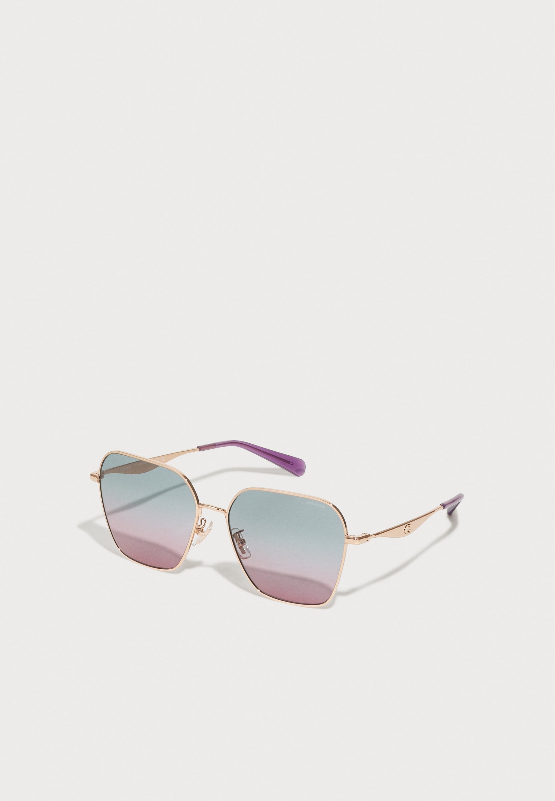 Coach Pink Oversized Hexagon Sunglasses with Gradient Lenses Hexagon Shape Sunglasses Womens Oversized Fashion Shades  main image 2