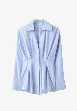 Stradivarius, PLEATED POPLIN SHIRT - Blouse - blue