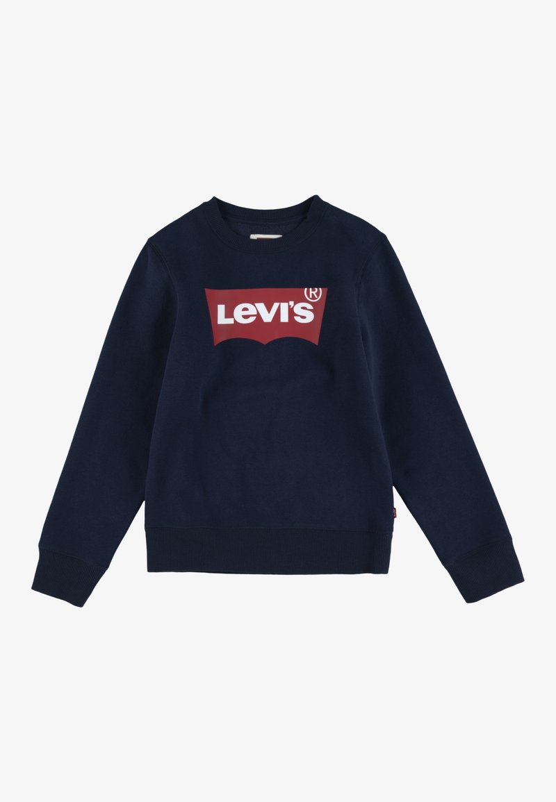 Sweat-shirt bleu marine en coton, avec un grand logo Levi's rouge sur le devant, col rond, poignets et ourlet côtelés.