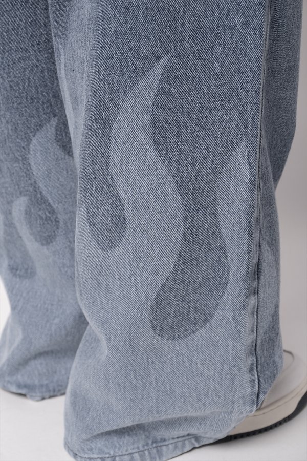 LASER FLAME - Baggy Jeans - denim flame4
