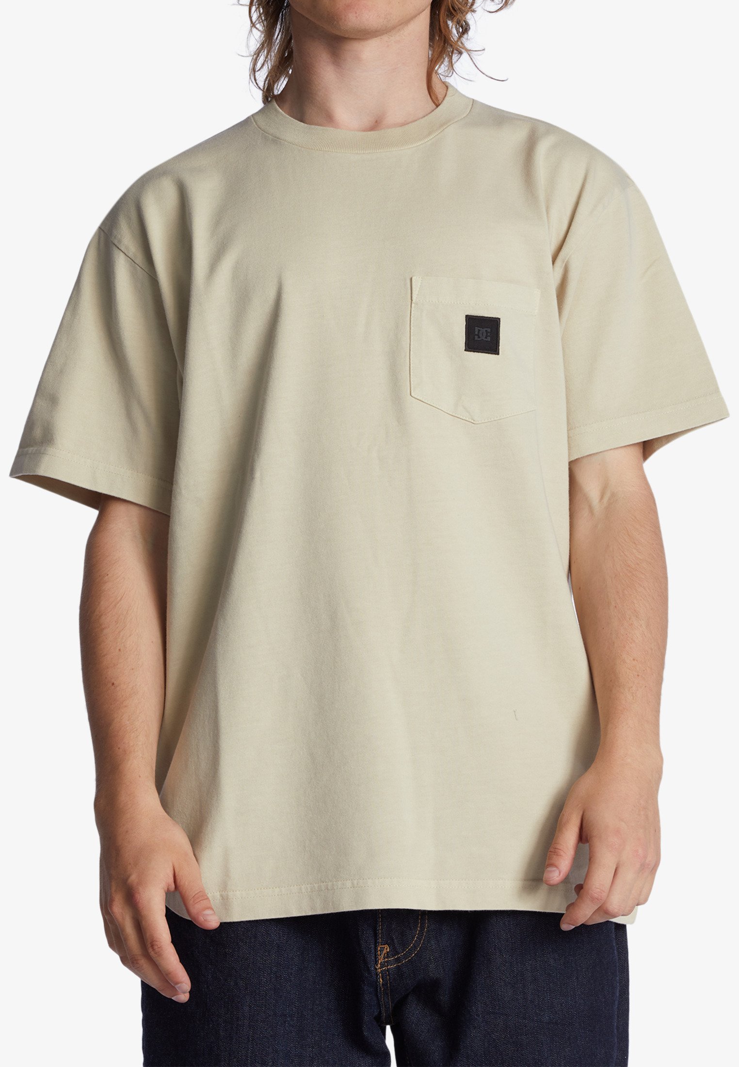 DC Shoes T-Shirt basic - overcast garment dye/beige - Zalando.de
